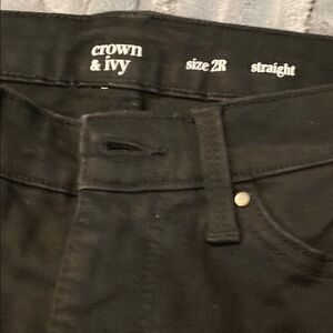 Crown & Ivy Black Straight Jeans